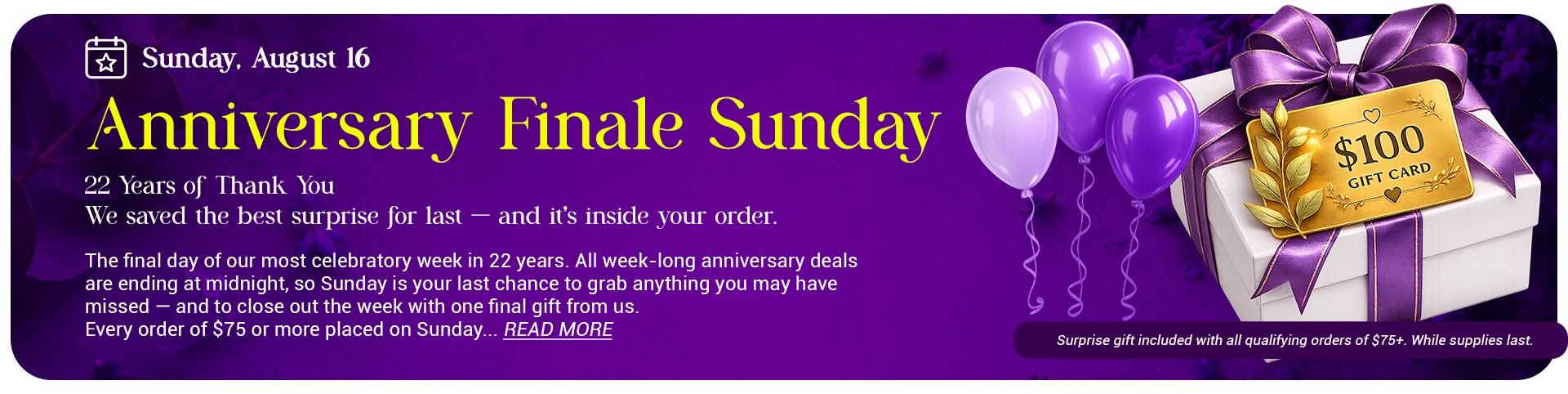 22nd Anniversary Celebration Week promotion