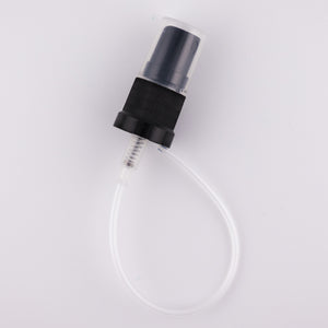 A spray head designed for essential oil bottles with a clear hose and black plastic components against a white background.