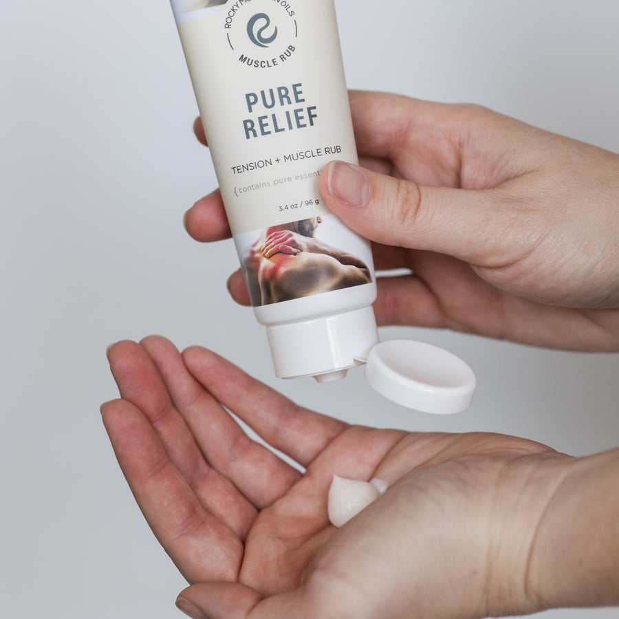Color Pure Relief Pure Relief Tension Muscle Rub 3.4oz | Rocky Mountain Oils
