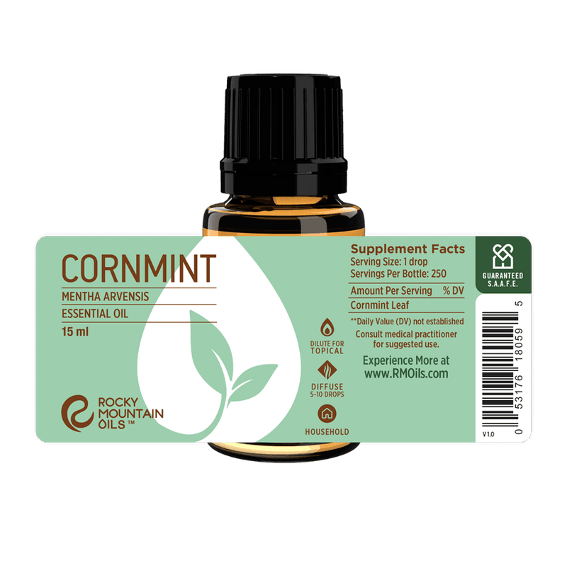 DR ADORABLE Uncut Pure Organic Cornmint Essential Oil – Aromatherapy Grade, 0.6 Oz To 32 Oz